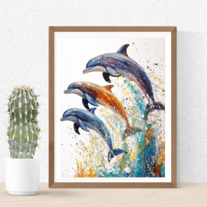 Colorful Dolphin Wall Art