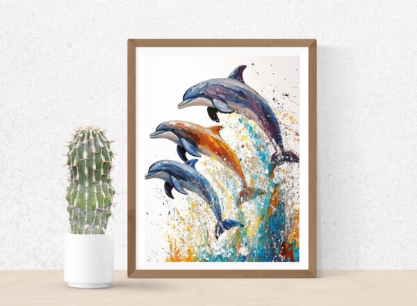 Colorful Dolphin Wall Art