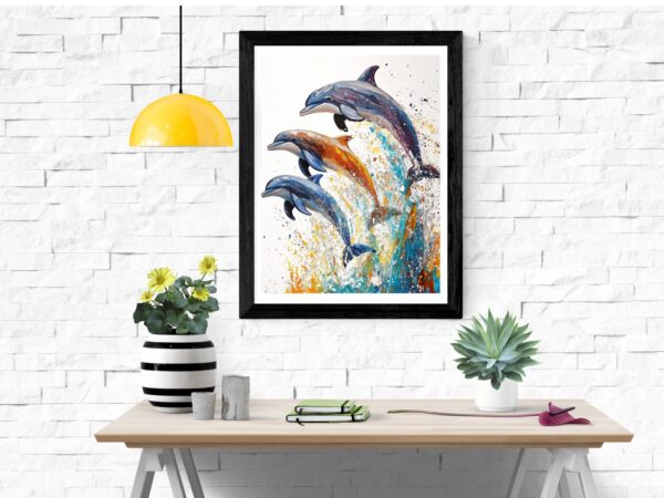 Colorful Dolphin Wall Art - Image 3