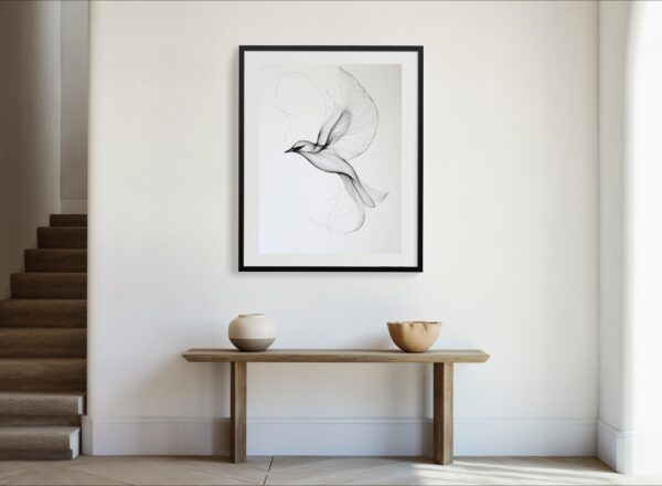 Minimalist Bird in Flight Art - Image 2