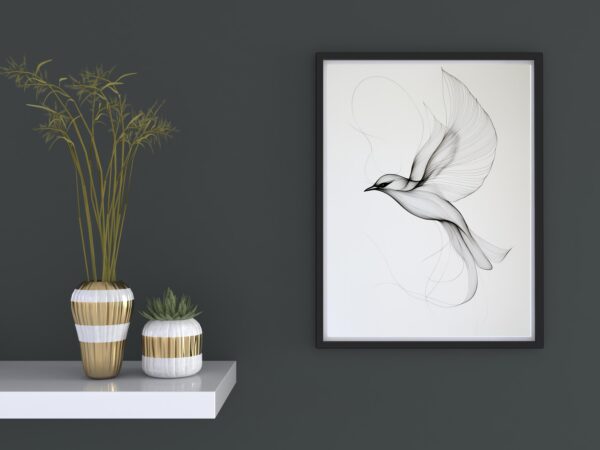 Minimalist Bird in Flight Art - Image 3