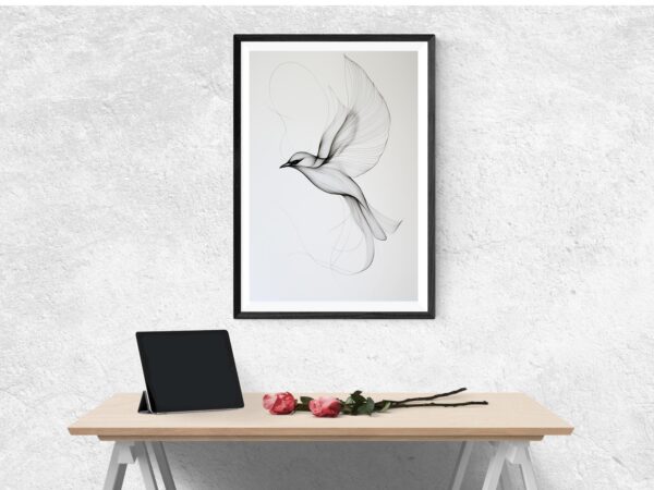 Minimalist Bird in Flight Art - Image 4