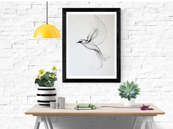 Minimalist Bird in Flight Art - Image 6