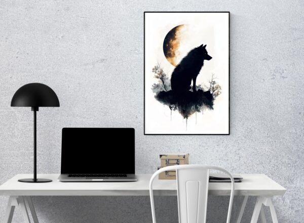 Wolf and Moon Wall Art - Image 5