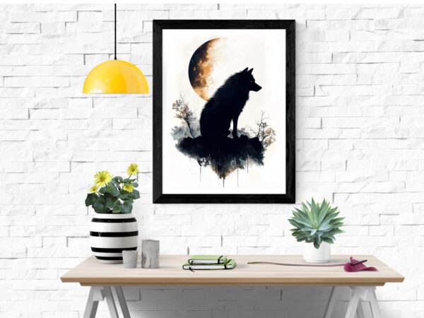 Wolf and Moon Wall Art - Image 4